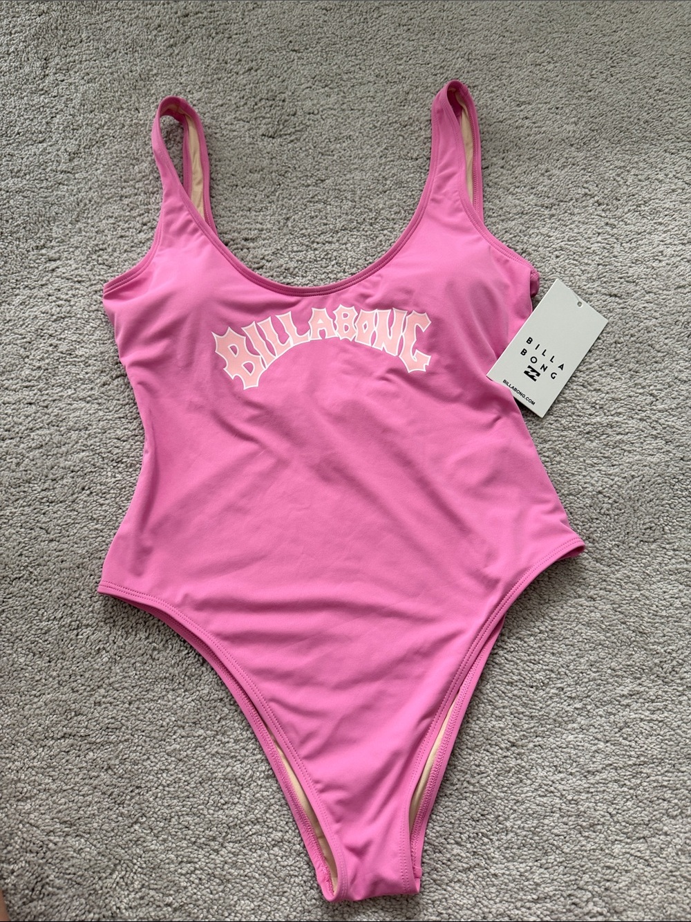 Billabong / Large / Pink One-Piece Swimsuit with Pale Logo